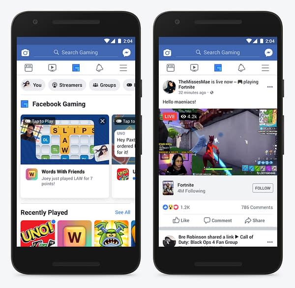 Facebook Goes After YouTube and Twitch With New Gaming Tab