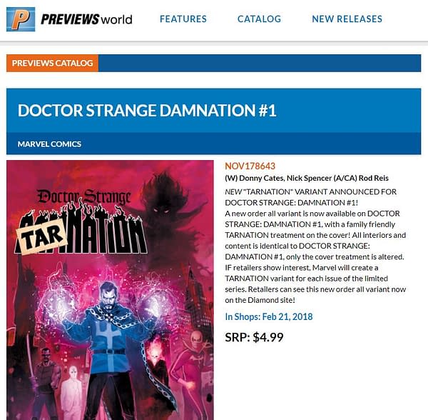 Marvel Comics Created Variant of Doctor Strange: Damnation to Be More Bible-Belt-Friendly