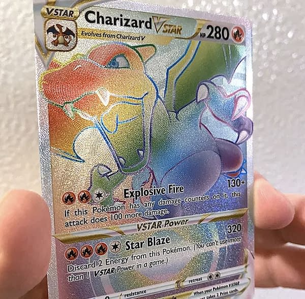 Brilliant Stars Rainbow Rare Charizard. Credit: Pokémon TCG