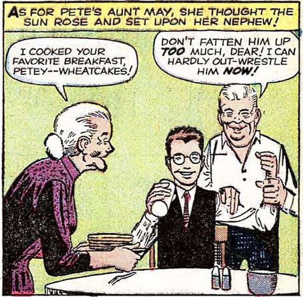 Steve Ditko Didn't Draw Aunt May Giving Peter Parker Wheatcakes