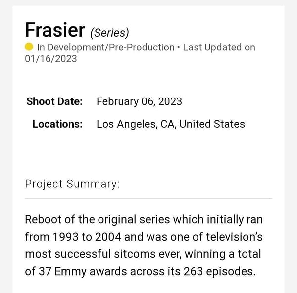 Frasier: Kelsey Grammer Sequel Series Has Filming Set For February