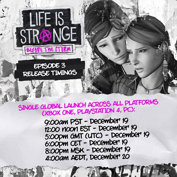 Here Are the Release Times for Life is Strange: Before the Storm Episode 3