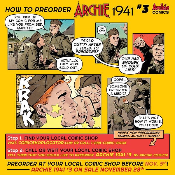 The Severe Punishment for Forgetting to Pre-Order Comics Revealed in This Preview for Archie 1941 #3