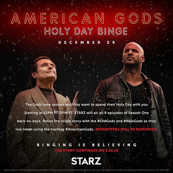 American Gods: Holy Binge Watching! Starz Offers Season 1 Live-Tweet Marathon