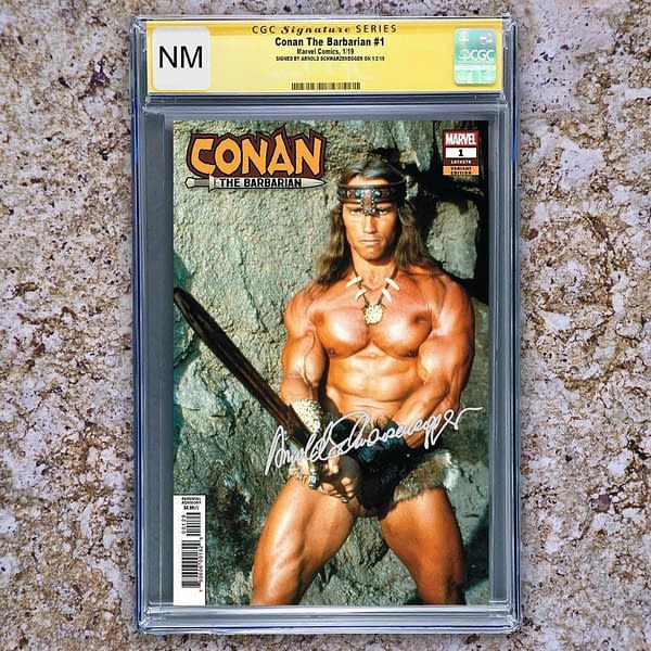 Arnold Schwarzenegger Signs His Own Conan The Barbarian #1 Exclusive Retailer Variant