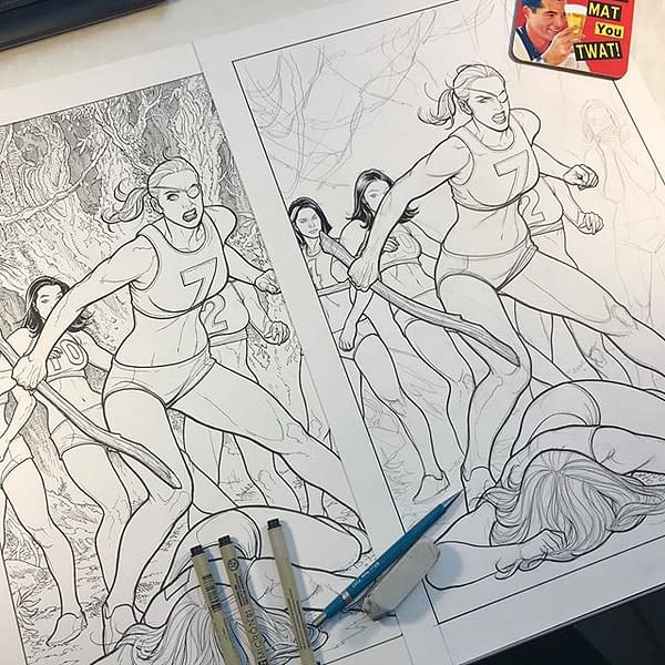 This is What Three Hours of Frank Cho Crosshatching Gets You