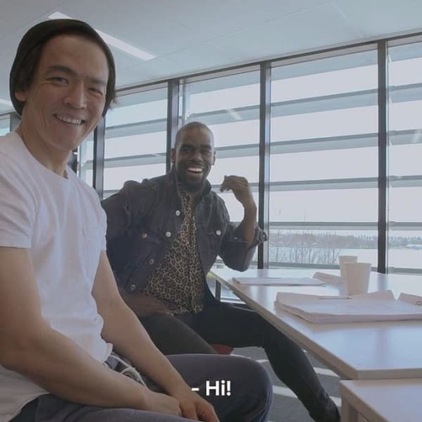 John Cho at the table read for Cowboy Bebop, courtesy of Netflix.