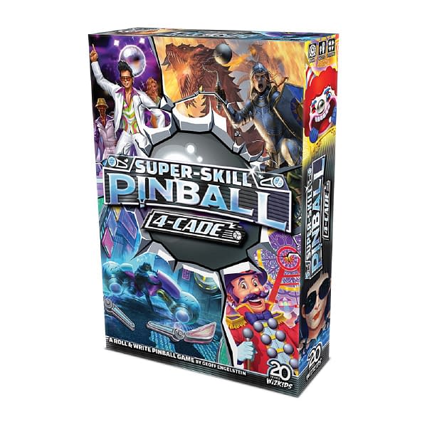 Box art for the Super-Skill Pinball 4-Cade, courtesy of WizKids.