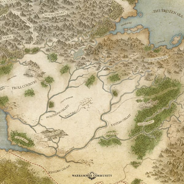 A map of Kislev, from Warhammer: The Old World, an upcoming game by Games Workshop.