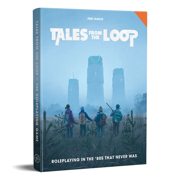 The front cover of the core rulebook for the Tales From The Loop role-playing game by Free League Publishing.