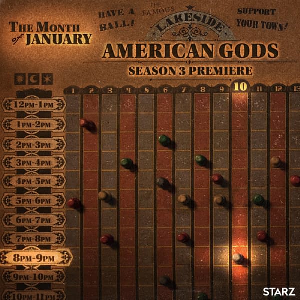 American Gods released key art to coincide with its return date anouncement. (Image: STARZ)