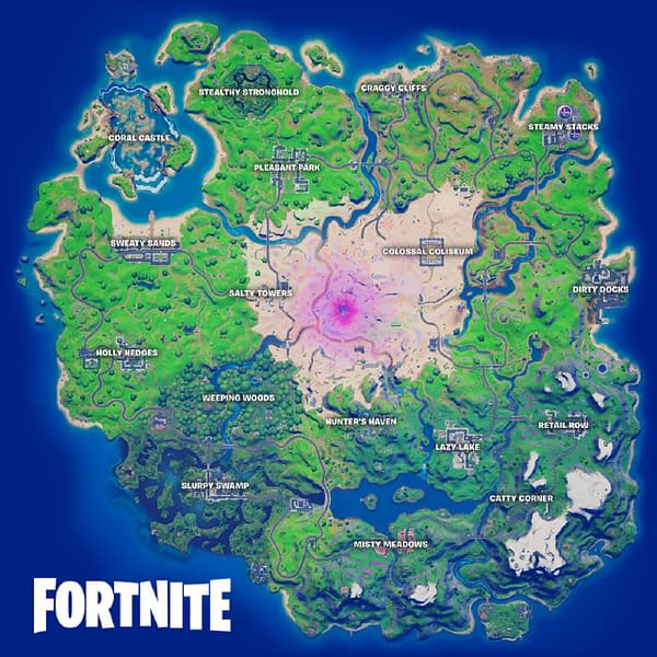 A look at the adjusted Fortnite map for Season 5, courtesy of Epic Games.