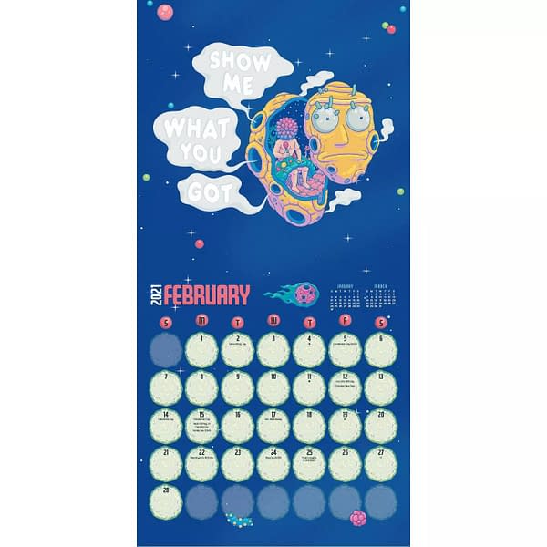 Rick and Morty 2021 calendar for "The 12 Days of Xmas" (Image: Adult Swim)