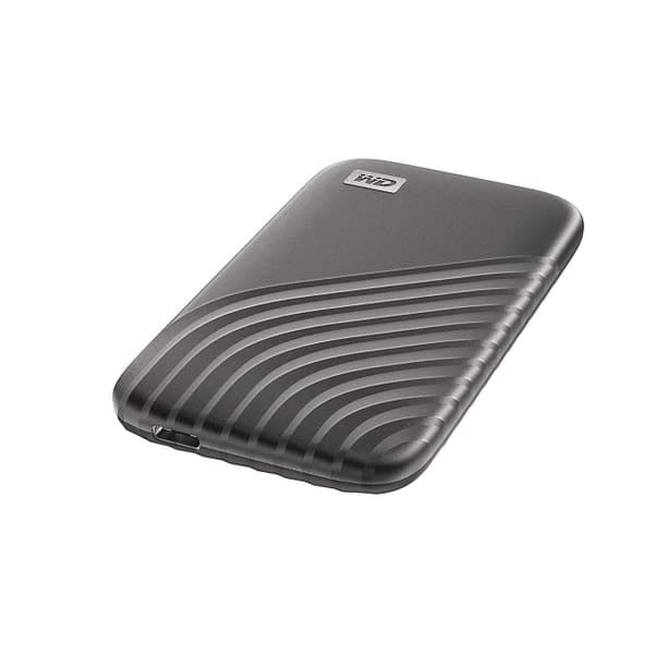 A look at the 4TB My Passport SSD in steel gray. Courtesy of Western Digital.