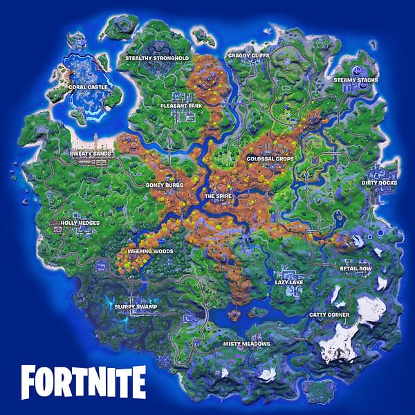 A look at the new map for this season, courtesy of Epic Games.