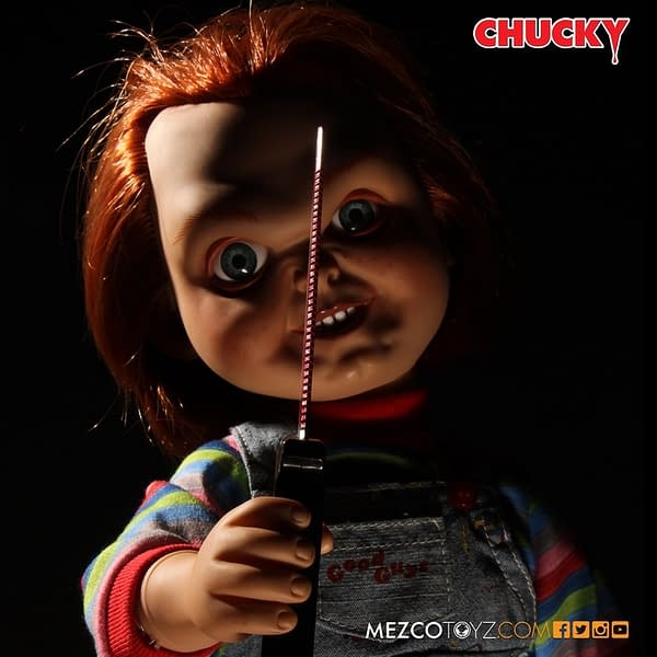 Child's Play Talking Sneering Chucky Lands At Mezco Toyz