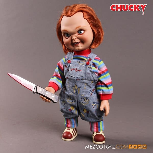 Child's Play Talking Sneering Chucky Lands At Mezco Toyz