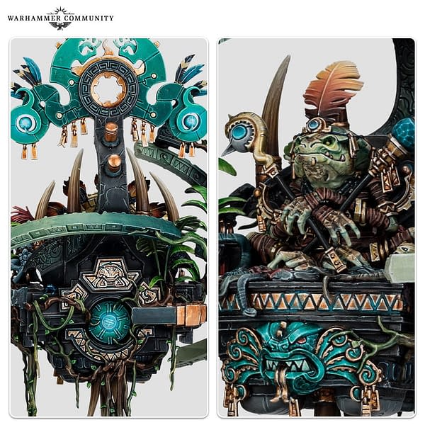 Some close details of the miniature for Lord Skroak from Warhammer: Age of Sigmar's Broken Realms saga. Photo credit: Games Workshop, via the Warhammer Community