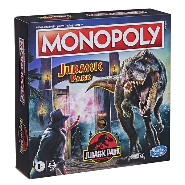 A look at the box art for Monopoly Jurassic Park, courtesy of Hasbro.