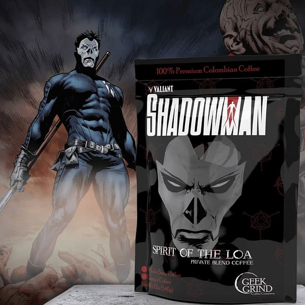 Shadowman Spirit of the LOA is actually one of the better ideas Valiant and Geek Grind came up with, like the X-O Manowar blend designed to taste like a thousand years of sweat buildup inside his armor.