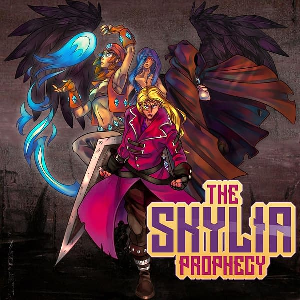 Key art promoting The Skylia Prophecy, a new RPG sidescroller by the indie game developer 7 Raven Games.
