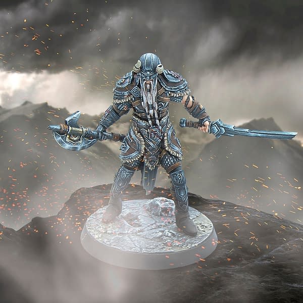 The Nord, a resin miniature from Modiphus Entertainment's The Elder Scrolls Online Cinematic Heroes line of minis.