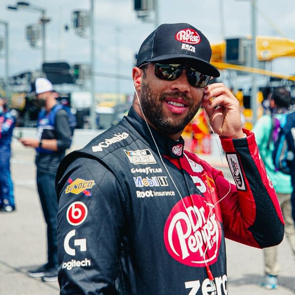 Wallace sporting his racing gear with the logo on the sleeve, courtesy of Logitech G.