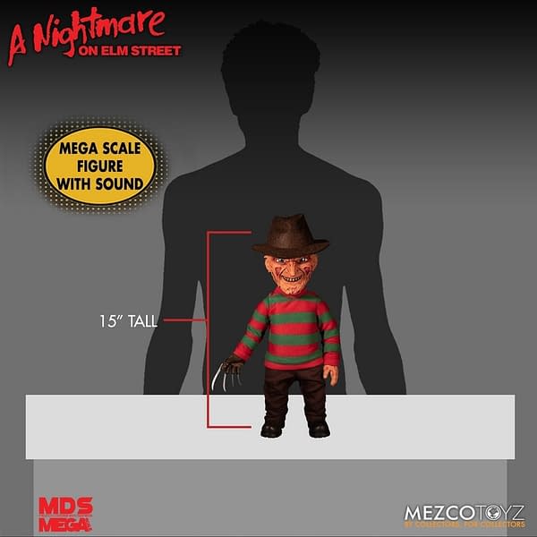 Mezco Toyz Releases Mega Scale Talking Freddy Kruger Figure