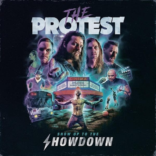 The cover of the single for "Show Up To The Showdown" by Indiana-based rockers The Protest, a track also featured in their upcoming EP, Death Stare, out August 27th.