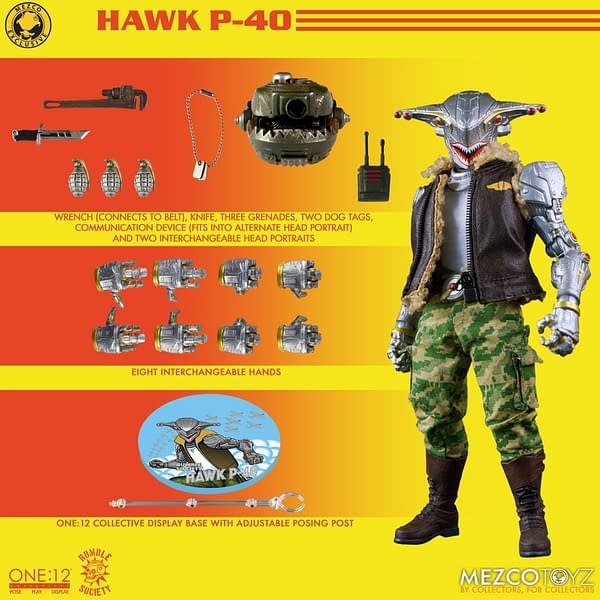 Mezco Toyz Unveils New Rumble Society Member: Hawk P-40