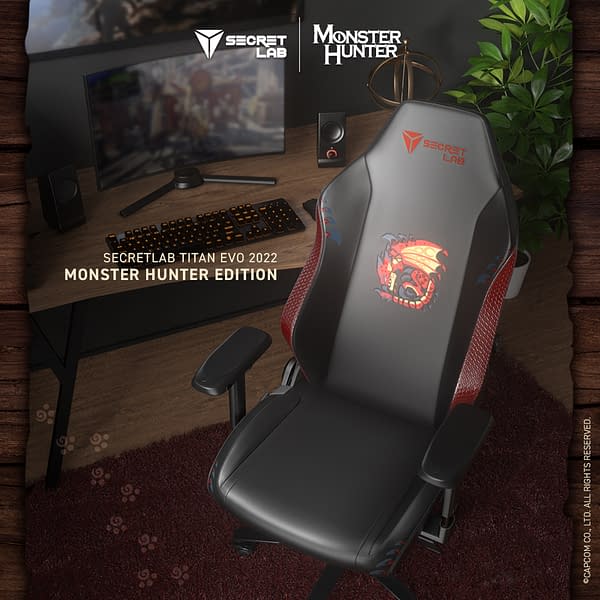 A look at the Monster Hunter gaming chair, courtesy of Secretlab.