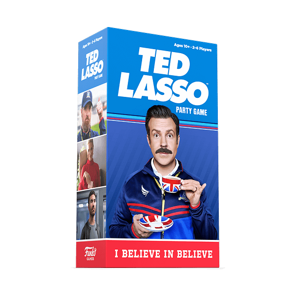 Packaging for the Ted Lasso Party Game, courtesy of Funko Games.