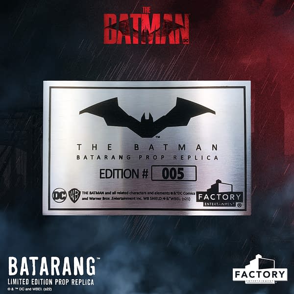 The Batman Batarang Replica Revealed by Factory Entertainment