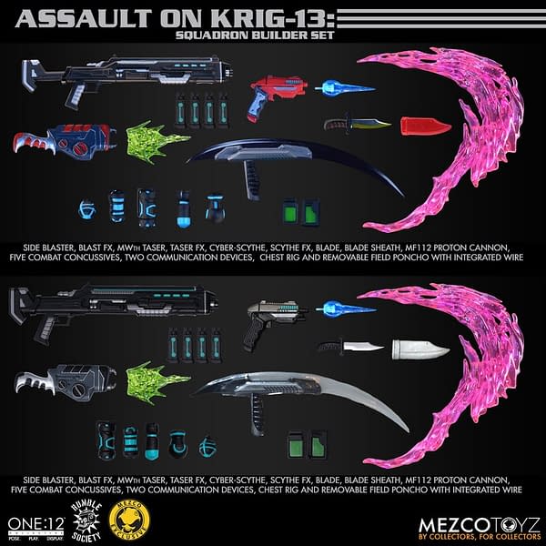 Mezco Debuts Rumble Society Assault on Krig-13: Squadron Builder Set