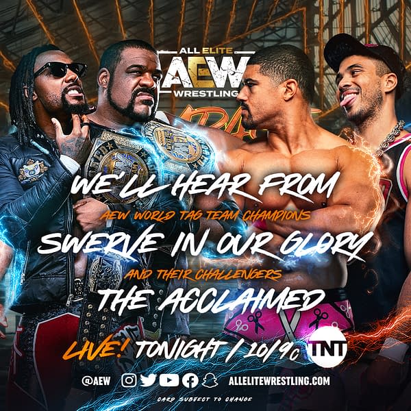 AEW Rampage promo graphic: interviews with Swerve in Our Glory and The Acclaimed