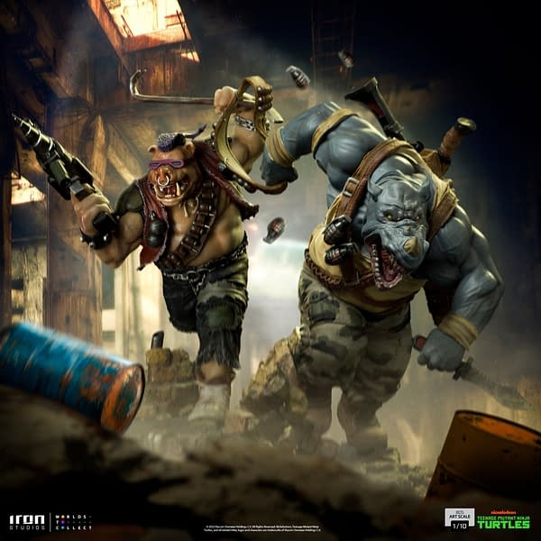 TMNT Bebop and Rocksteady Statues Pack a Punch at Iron Studios