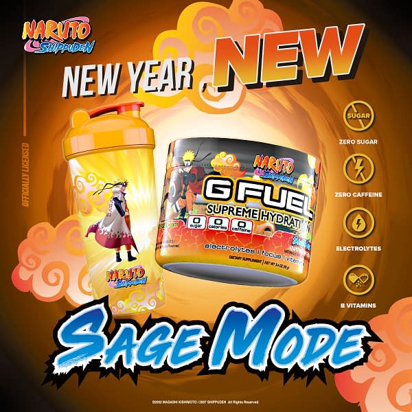 G FUEL x Naruto Shippuden Sage Mode Supreme Hydration Out January 16