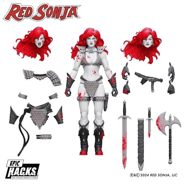 Boss Fight Unveils Epic H.A.C.K.S. Red Sonja Black, White & Red Figure