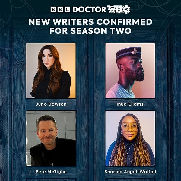 Doctor Who Season 2 Writers: Dawson, Ellams, McTighe & Angel-Walfall