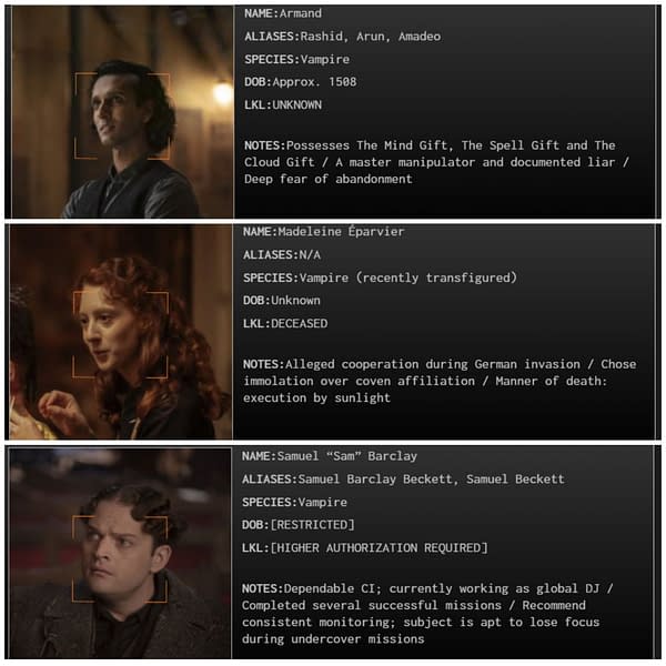 Interview with the Vampire/Talamasca Update: Armand, Madeleine &#038; Sam