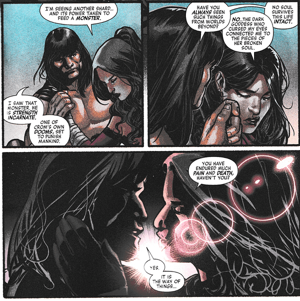 Just How Close Do Scarlet Witch and Conan Get in Avengers : No Road Home #6? (Spoilers)