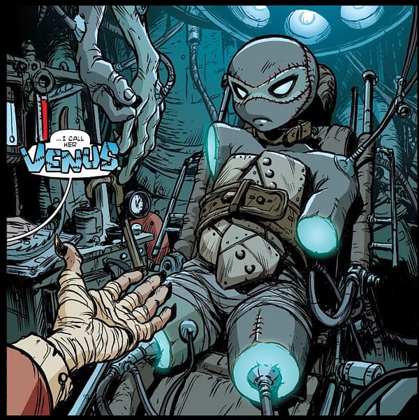 First Female Turtle Venus Turns Up, Most of Her, In TMNT #127