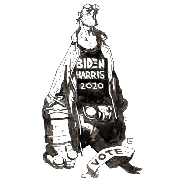 Mike Mignola Suggests That Nazi-Punching Hellboy Might Vote Biden/Harris