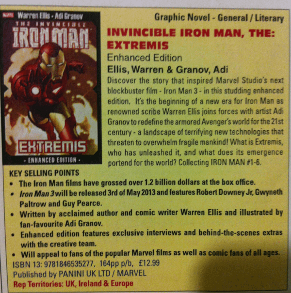 Marvel UK Push Iron Man Extremis For Movie Release