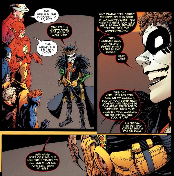 The Robin King and What He Has to Say to Wally West in Death Metal #3