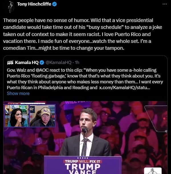 Tony Hinchcliffe Should Change His Depends After Trump Rally: AOC