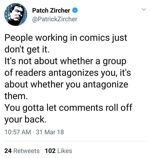 Patrick Zircher: No One Is Locked Out of Comics Because of Politics