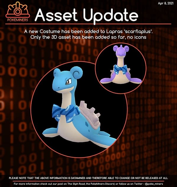 Lapras With a Bow in New Pokémon GO code. Credit: PokeMiners