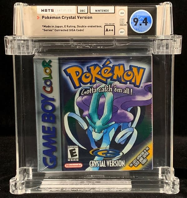 A WATA A++, 9.4-graded copy of Pokémon Crystal, up for auction at Comics Connect's website right now!
