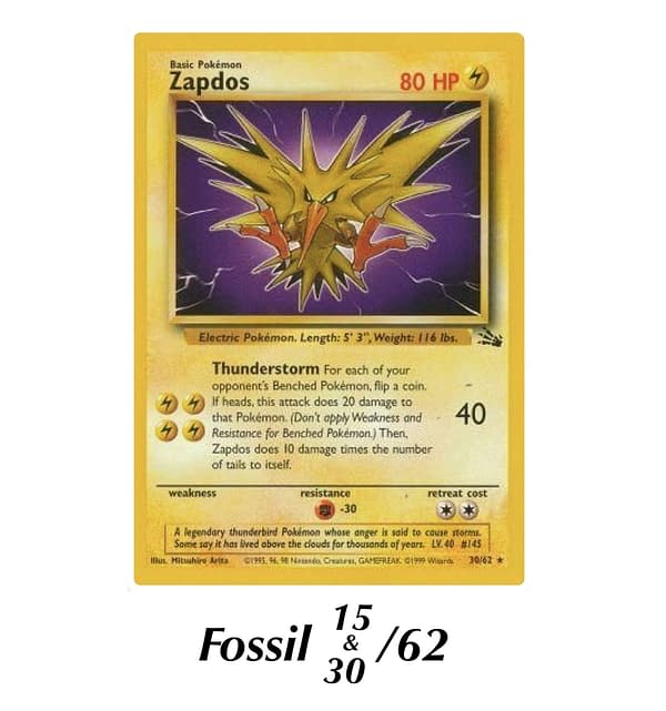 Fossil Zapdos. Credit: WOTC